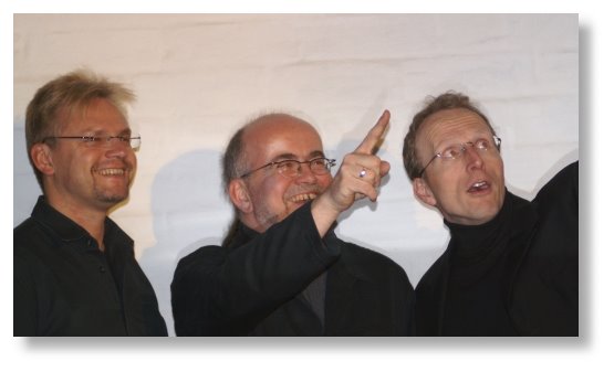 Volker Linhardt mit Peter Khler und Achim Kleinlein von AURORAprojekt